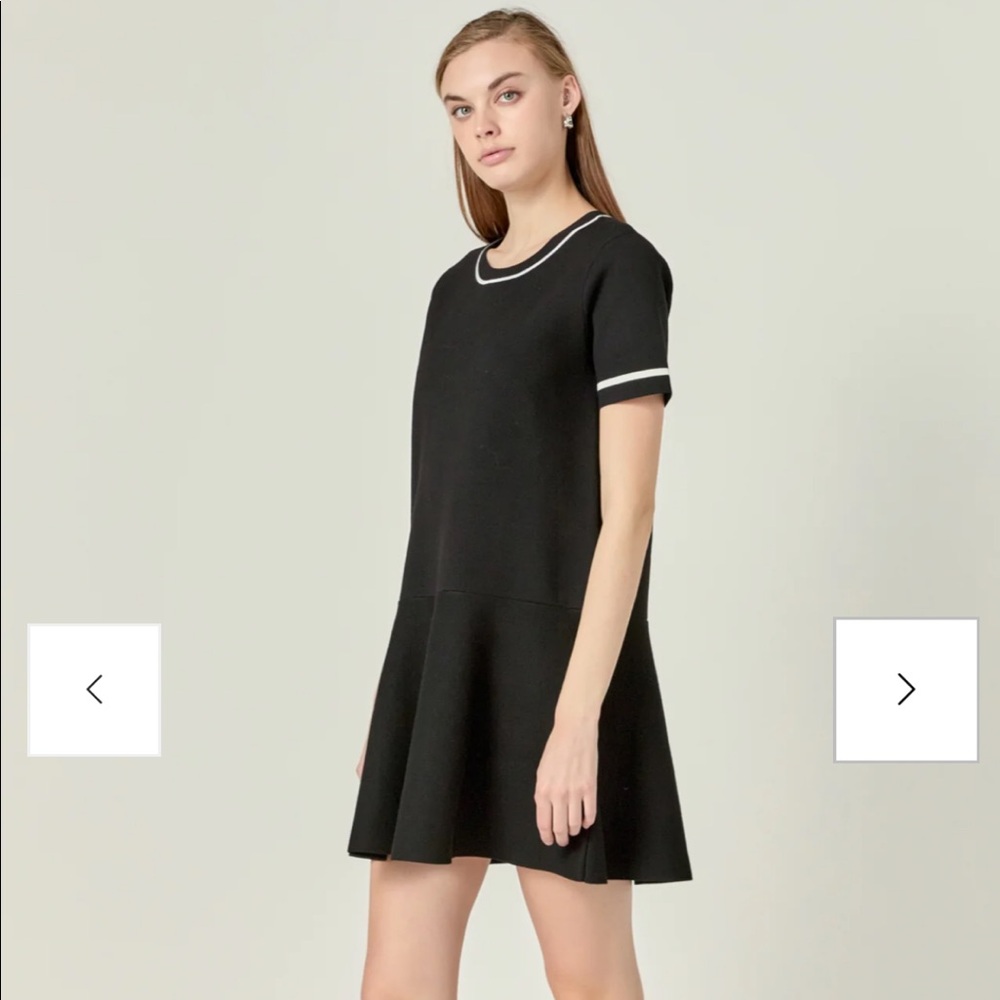 English factory knit contrast mini dress NWT